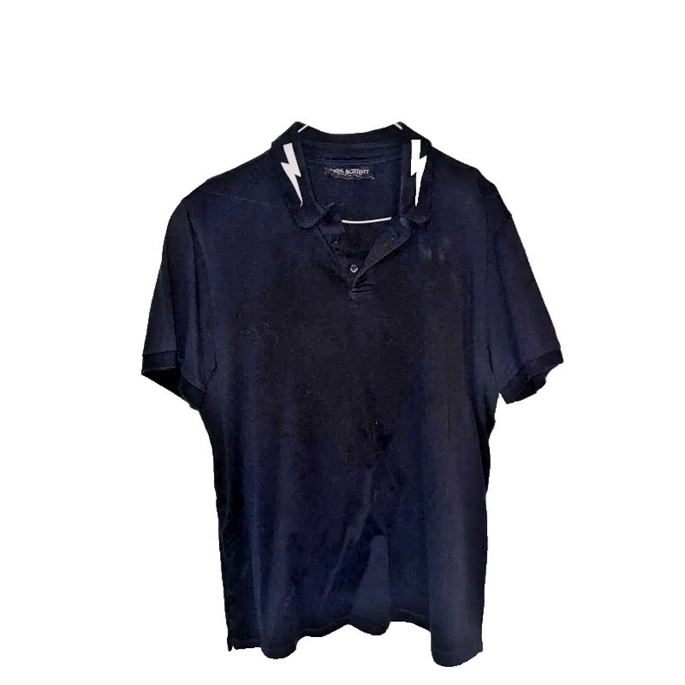 Neil‎ Barrett Lighting Bolt Polo, Short Sleeve, L